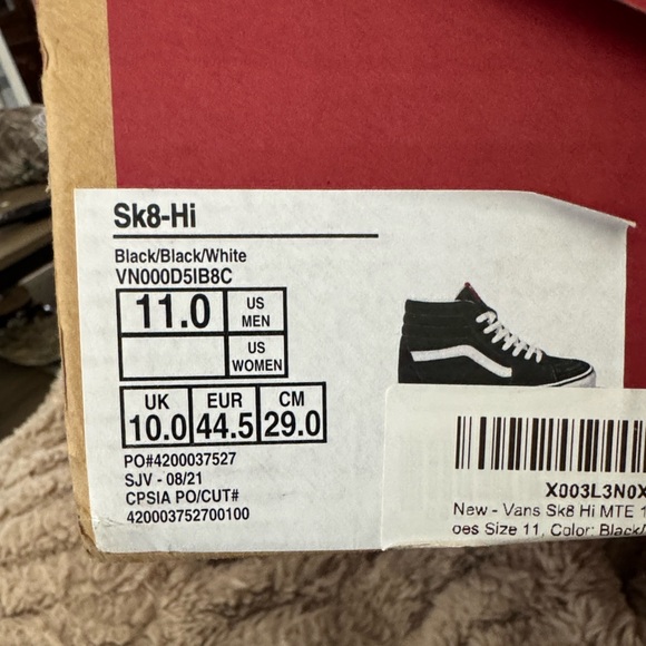 ❇️NWT❇️ Vans Sk8-Hi Top Sneakers - Picture 9 of 9